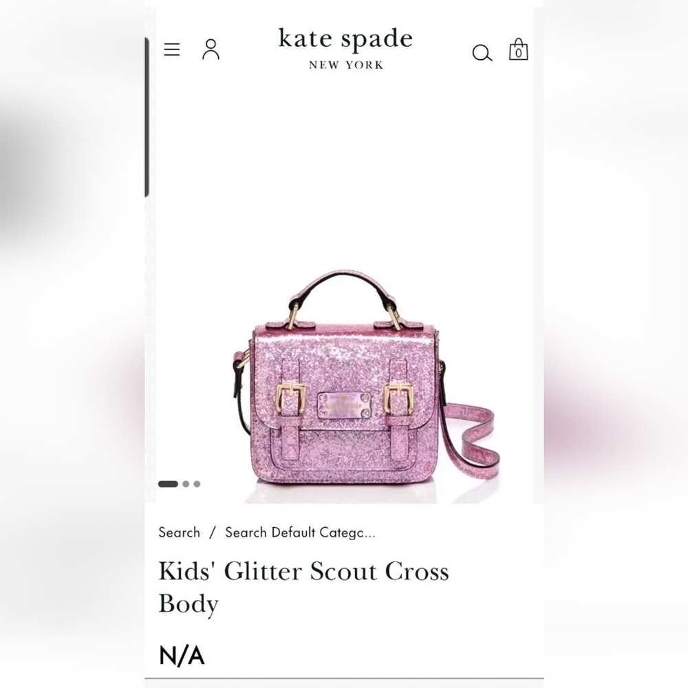 Kate Spade New York Childrens‎ Glitter Scout Crossbody Bag Pink Messnger Sparkle